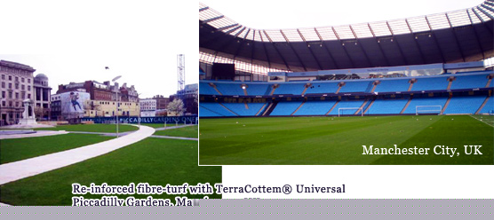Re-inforced fibre-turf with TerraCottem® Universal Piccadilly Gardens, Manchester, UK